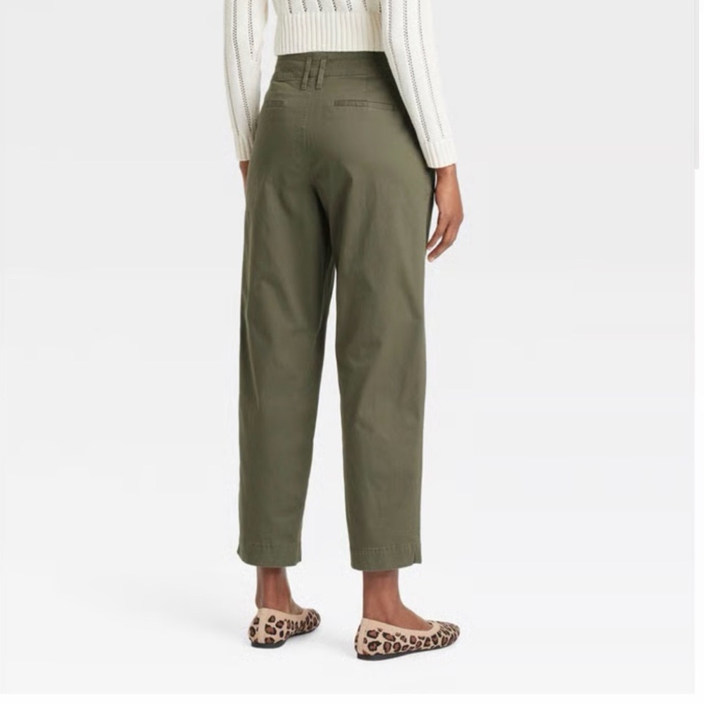 Women's High-Rise Tapered Ankle
Chino Pants - A New Day™ Olive - Picture 3 of 4